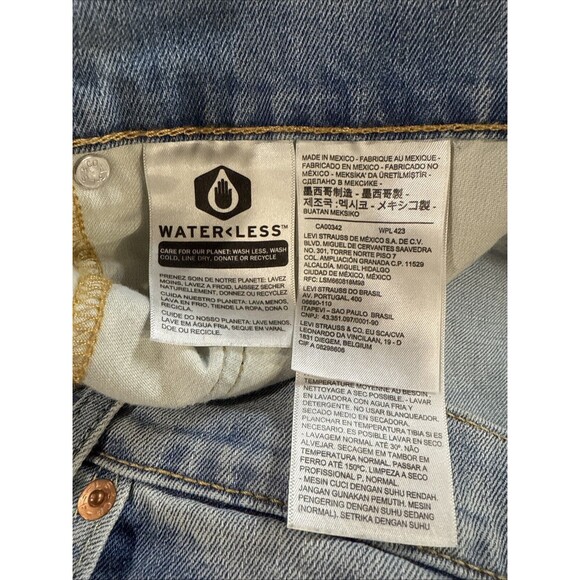 Levi’s 505 Regular Fit Straight Leg Light Wash Denim Jeans 38x30 - Picture 2 of 6